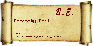 Bereszky Emil névjegykártya