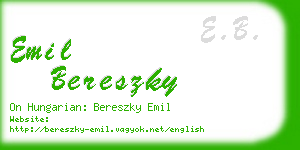 emil bereszky business card